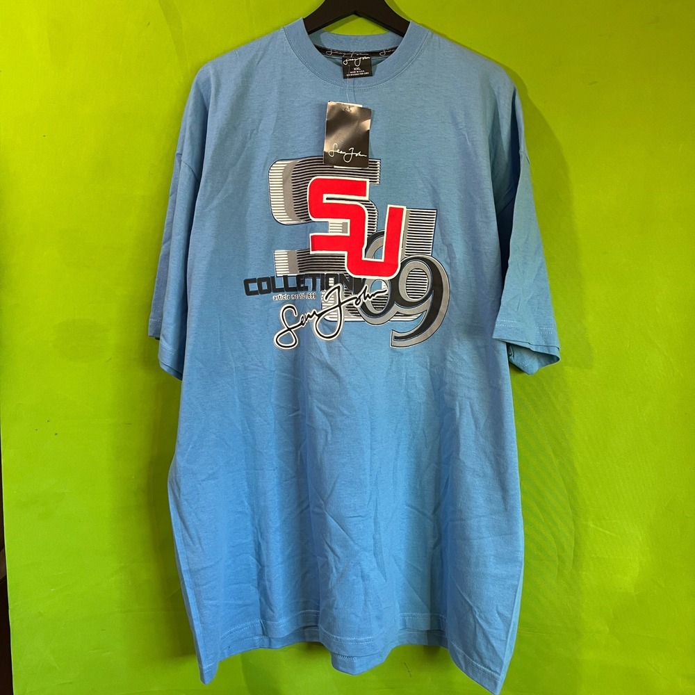NWT Sean John Vintage Y2K T-Shirt XXL Blue SJ 69 Collection Hip Hop Streetwear